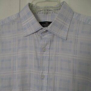 Bugatchi Mens L/S Blue Cotton Dress Shirt - Size 17/36 or XL Slim Fit